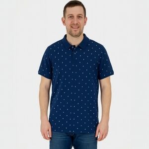 Old Navy XL Polo Navy Blue Anchor Pattern